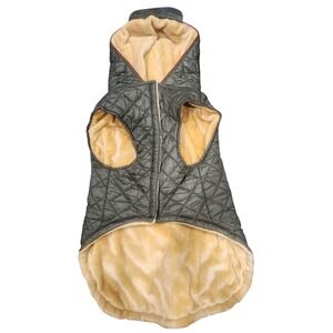 Nautica Pet Jacket‎ quilted water resistant fleece lining dark green size large